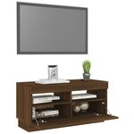 vidaXL Meuble TV avec lumières LED chêne marron 80x35x40 cm