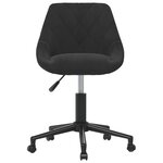 Chaise fauteuil siège pivotante de bureau informatique étude velours noir 02_0024168