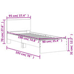 vidaXL Cadre de lit sans matelas avec tête de lit 90x190 cm