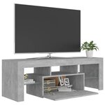 vidaXL Meuble TV avec lumières LED gris béton 120x35x40 cm