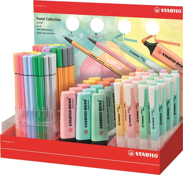 Surligneur - STABILO swing cool Pastel Edition - présentoir mixte STABILO
