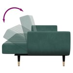 vidaXL Canapé-lit à 2 places avec repose-pied vert foncé velours