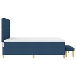 vidaXL Lit à ressorts avec matelas et banc Bleu 160x200 cm Tissu
