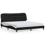 vidaXL Cadre de lit avec lumière LED noir blanc 180x200 cm similicuir