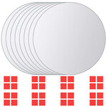 vidaXL Carreau de miroir 8 Pièces Rond Verre