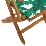 vidaXL Ensemble de bistro 3 Pièces motif de feuilles tissu et bois massif