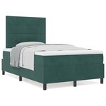 Lit à ressort vidaXL avec matelas Vert Foncé 120x200 cm Velours