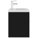 vidaXL Armoire d'évier avec lavabo intégré Noir Aggloméré