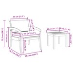 vidaXL Ensemble de Bistro 5 pièces avec coussins en bois d'acacia massif