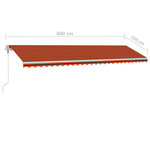 vidaXL Auvent automatique sur pied 600x350 cm Orange/marron