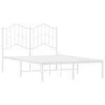 vidaXL Cadre de lit métal sans matelas et tête de lit blanc 120x200 cm
