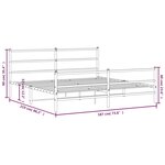 vidaXL Cadre de lit métal avec tête de lit/pied de lit blanc 183x213cm