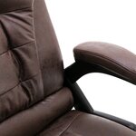 Chaise fauteuil siège de bureau informatique étude foncé similicuir daim brun 02_0024030