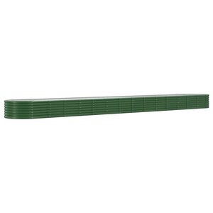 vidaXL Lit surélevé de jardin Acier enduit de poudre 620x80x36 cm Vert