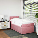 vidaXL Sommier à lattes de lit et matelas Rose 80x200 cm Velours