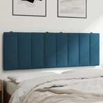 vidaXL Coussin de tête de lit bleu 140 cm velours