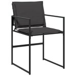 vidaXL Ensemble à manger de jardin avec coussins 9 Pièces noir textilène