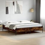 vidaXL Cadre de lit sans matelas chêne fumé 200x200 cm