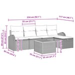vidaXL Ensemble de sofa de jardin de 6 pièces avec coussins beige en poly rattan