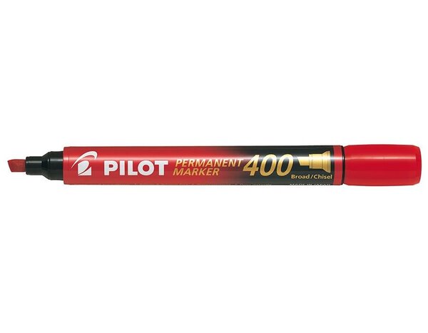 Marqueur Permanent SCA 400 Pointe Biseau Large Rouge x 12 PILOT