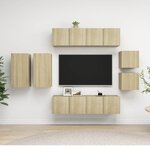 vidaXL Ensemble de meubles TV 8 Pièces Chêne sonoma Bois d'ingénierie