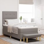 Lit Box Spring vidaXL avec Matelas & Banc Taupe 90x190 cm Tissu