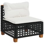 vidaXL Salon de jardin 5 Pièces avec coussins noir résine tressée