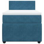 vidaXL Sommier à lattes de lit avec matelas bleu 90x200 cm velours