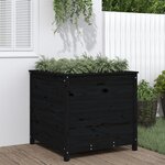 vidaXL Jardinière noir 82 5x82 5x78 cm bois massif de pin