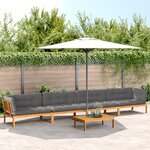 vidaXL Salon palette de jardin avec coussins 5Pièces bois d'acacia massif