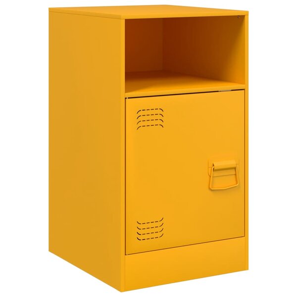 vidaXL Table de chevet jaune moutarde 34 5x39x62 cm acier