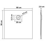 vidaXL Bac de douche SMC Blanc 90 x 80 cm