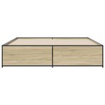 vidaXL Cadre de lit chêne sonoma 180x200 cm bois d'ingénierie et métal