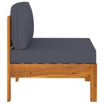 vidaXL Canapé de jardin 3 places et coussins gris foncé Acacia massif