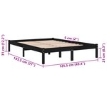 vidaXL Cadre de lit sans matelas noir bois massif