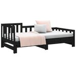 vidaXL Lit coulissant sans matelas noir 2x(90x200) cm