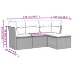 vidaXL Salon de jardin avec coussins 4 Pièces beige résine tressée