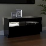 vidaXL Meuble TV avec lumières LED noir 80x35x40 cm