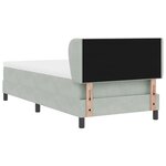 Lit à ressort vidaXL avec un matelas gris clair 100x200 cm en velours