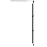 vidaXL Paroi de douche avec étagère Noir 90x195 cm Verre ESG&Aluminium