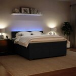 vidaXL Sommier à lattes de lit avec matelas Noir 180x200 cm Velours
