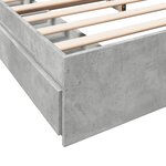 vidaXL Cadre de lit à tiroirs gris béton 180x200 cm bois d'ingénierie