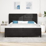 Lit Box Spring vidaXL avec Matelas Noir 200x200 cm Velours