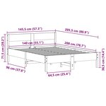 vidaXL Cadre de lit sans matelas blanc 140x200 cm bois de pin massif