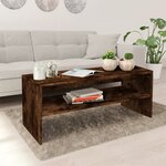 vidaXL Table basse Chêne fumé 100x40x40 cm Bois d'ingénierie