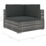 vidaXL Salon de jardin 6 Pièces avec coussins Résine tressée Gris
