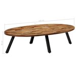 vidaXL Table basse Teck recyclé massif Ovale 120x60x30 cm