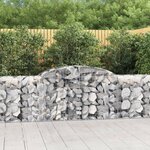 vidaXL Paniers à gabions arqués 3 Pièces 300x50x80/100 cm fer galvanisé
