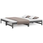 vidaXL Lit coulissant sans matelas gris 2x(90x200) cm