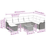 vidaXL Ensemble de Canapés de Jardin de 9 pièces avec Coussins en Rotin Poly Gris